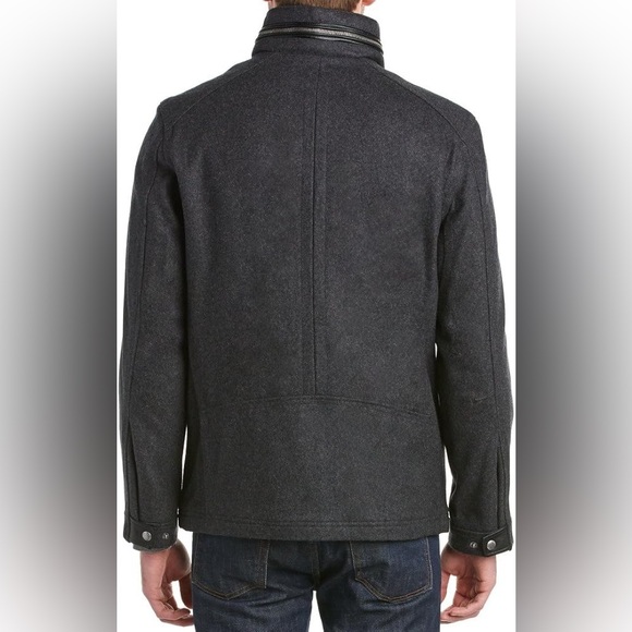 Cole Haan Signature Men's Wool Melton Stand Collar Jacket with Patch Pockets XL - Picture 6 of 14